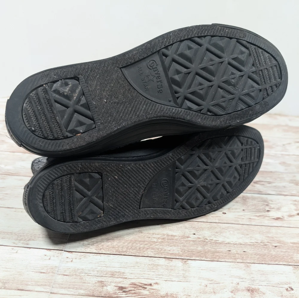 Converse Logo Play Black Mason High Top Sneakers Chuck Shoes Black Silver Men 9 - Picture 11 of 16